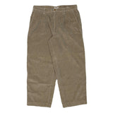 CLAIBORNE Mens Cotton Blend Beige Relaxed Straight Trousers W34 L27 Casual