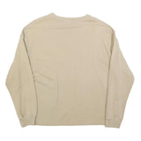 MANGO Womens Beige Crew Neck S Cotton Blend Pullover Sweatshirt Casual