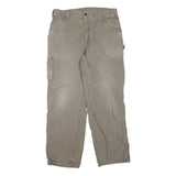 CARHARTT Mens Cotton Blend Beige Regular Fit Straight Trousers W36 L32 Workwear