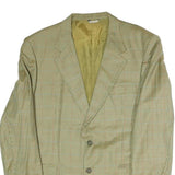 Mens Beige Coach Jacket XL Polyester Blend Woven Check Classic Fit Button