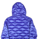 BLAUER Womens Blue Quilted Jacket M Polyester Blend Hooded Zip Closure Casual