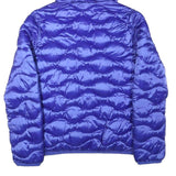 BLAUER Womens Blue Quilted Jacket M Polyester Blend Hooded Zip Closure Casual