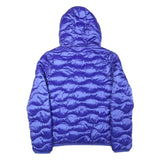 BLAUER Womens Blue Quilted Jacket M Polyester Blend Hooded Zip Closure Casual
