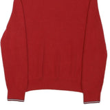 TOMMY HILFIGER Mens Red Pullover Plain Crew Neck Basic Knit M Cotton Blend