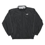 PUMA Mens Black Sports Zip Jacket M Polyester Blend Plain Athletic Activewear