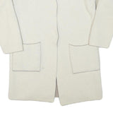 Womens Cream Wool Blend Plain Crew Neck Basic Knit Jumper S Soft Warm Layer