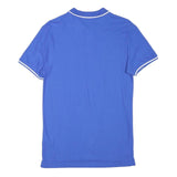 NIKE Mens Blue & White Short Sleeve Plain S Polo Shirt Cotton Blend Sports