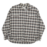 JACHS Mens Grey & Brown Check Shirt 2XL Cotton Blend Classic Casual Flannel