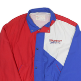 BURNHAM RACING Mens Red & Blue Racing Jacket L Polyester Zip Colour Block