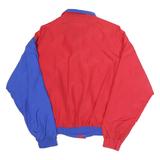 BURNHAM RACING Mens Red & Blue Racing Jacket L Polyester Zip Colour Block