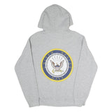 Mens Grey U.S. Navy Pullover Hoodie S Cotton Blend Military Style