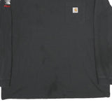 CARHARTT Mens Black Long Sleeve Crew Neck Pocket T-Shirt 2XL Durable Workwear
