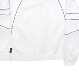ADIDAS Womens White Sweatshirt Crew Neck UK 12 Blue Piping Casual Sportswear