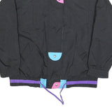 G-4000 Womens Black Pink Purple Zip Jacket L Polyester Plain Sporty Casual
