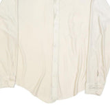 VAN HEUSEN Mens Cream Plain Shirt L Long Sleeve Button Cotton Blend