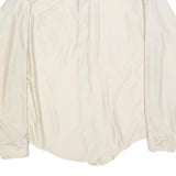 VAN HEUSEN Mens Cream Plain Shirt L Long Sleeve Button Cotton Blend