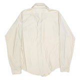 VAN HEUSEN Mens Cream Plain Shirt L Long Sleeve Button Cotton Blend