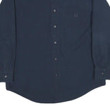 CHAPS Mens Blue Plain Shirt L Cotton Button Down Collar Long Sleeve Casual