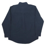 CHAPS Mens Blue Plain Shirt L Cotton Button Down Collar Long Sleeve Casual