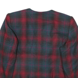Le Suit Womens Red & Green Checked Double Breasted Petite Cotton Blend Jacket UK