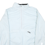 NIKE Womens White Light Blue Zip Track Jacket L Polyester Blend Sportswear