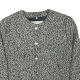 NORUND LIFE Womens Grey Wool Blend Button Jacket M Classic Plain Stylish Warm