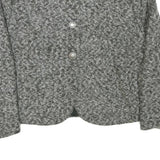 NORUND LIFE Womens Grey Wool Blend Button Jacket M Classic Plain Stylish Warm