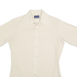 CAREER CLUB Mens Cream Short Sleeve Shirt S Casual Classic Office Wear