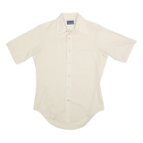 CAREER CLUB Mens Cream Short Sleeve Shirt S Casual Classic Office Wear