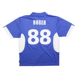 ADIDAS Mens Blue & White UEFA Champions League Football Shirt M Short Sleeve