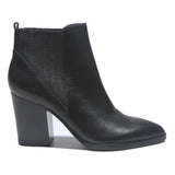 MARC FISHER Womens Black Leather Ankle Boots UK 4 Stylish Comfort Block Heel
