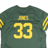 NIKE Womens Green & Yellow Sports Football T-Shirt 2XL Short Sleeve V-Neck NFL