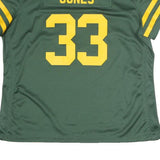 NIKE Womens Green & Yellow Sports Football T-Shirt 2XL Short Sleeve V-Neck NFL