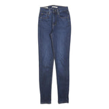 LEVI'S 721 Womens Jeans Blue Slim Skinny Denim Medium W25 L30 Stretch Zip