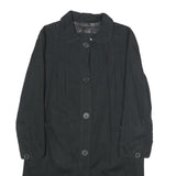 SANDRO Womens Black Cotton Button Jacket UK 8 Classic Fit Long Sleeve Plain