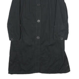 SANDRO Womens Black Cotton Button Jacket UK 8 Classic Fit Long Sleeve Plain