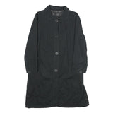 SANDRO Womens Black Cotton Button Jacket UK 8 Classic Fit Long Sleeve Plain
