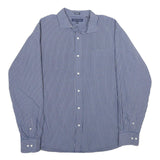TOMMY HILFIGER Mens Blue Check Shirt XL Classic Cotton Long Sleeve Button