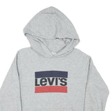 LEVI'S Mens Grey Hoodie M Cotton Blend Pullover Hooded Sweatshirt Casual