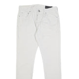 ALL SAINTS Mens Slim White Jeans Cotton Button W30 L31 Stylish Casual Wear