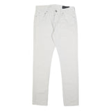 ALL SAINTS Mens Slim White Jeans Cotton Button W30 L31 Stylish Casual Wear