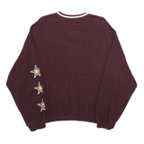 PULL & BEAR Womens Maroon V-Neck Pitchers 1981 Athletic Dept Sweatshirt M Casual