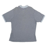 CHAPS Mens Blue Striped Short Sleeve Polo Shirt XL Cotton Casual Summer