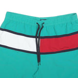 TOMMY HILFIGER Mens Shorts Green White & Red Casual 2XL W38 Swimwear