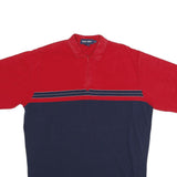 POLO RALPH LAUREN Mens Red & Navy Short Sleeve Plain L Cotton Blend Polo Shirt