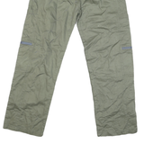 Mens Regular Fit Cotton Blend Olive Green Trousers W28 L28 Drawstring Casual