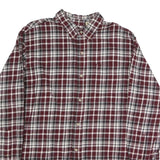 RED HEAD Mens Maroon & White Check Shirt XL Cotton Blend Casual Button Down