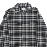 JACHS Mens Black & White Check Shirt L Cotton Long Sleeve Button Closure Casual