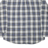 TOMMY HILFIGER Mens Blue & White Check Shirt L Cotton Blend Button Down Relaxed