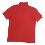 TOMMY HILFIGER Mens Red Short Sleeve Plain M Cotton Polo Shirt Classic Fit